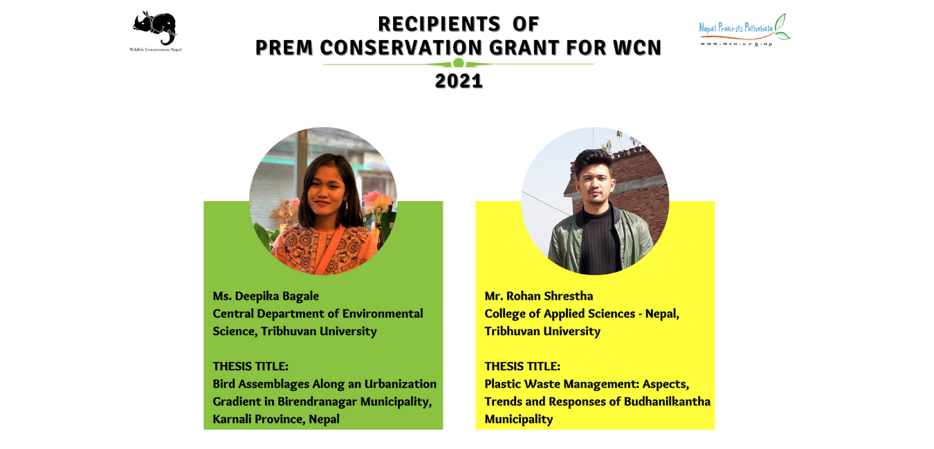 Recipients of Prem Conservation Grant for WCN 2021